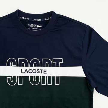美國百分百【全新真品】Lacoste 大學T 內刷毛 鱷魚 上衣 大LOGO 長袖T恤 深藍 DC28