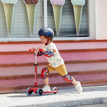 Micro - 瑞士 Mini Deluxe LED發光輪 兒童滑板車-紅色