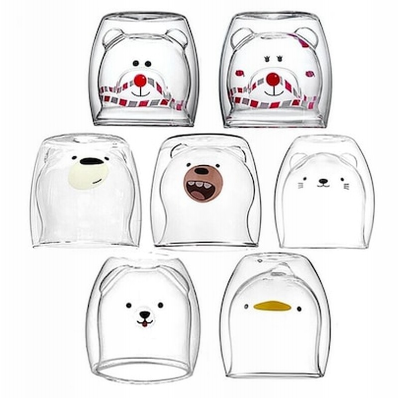 韓国発送追跡可能 かわいいガラスカップコップグラス動物シリーズ二重壁断熱コーヒーカップティーカップ2重構造 通販 Lineポイント最大1 0 Get Lineショッピング