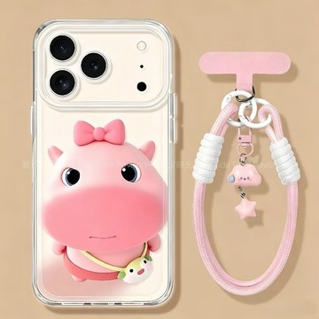 情侶款 可愛嚕嚕透明軟殼 附贈掛繩 適用 蘋果 iPhone 18 17 16 15 14 13 Pro max 防摔殼