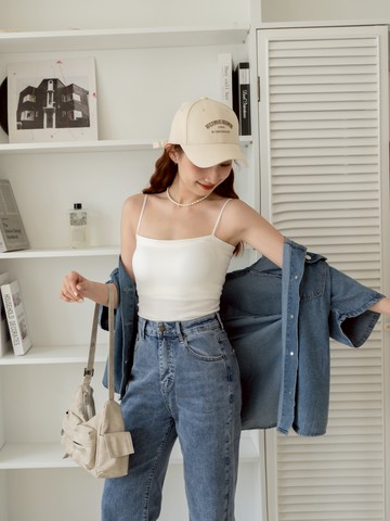 壓紋細肩平口小可愛(肩帶可調) BG8818-9 【現貨】