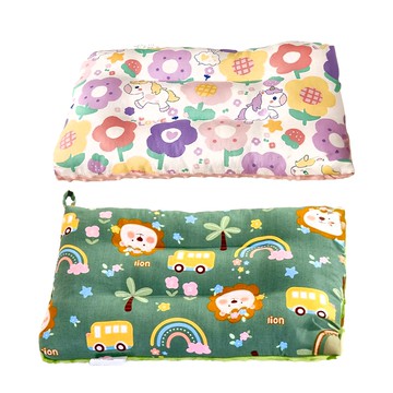 100%純棉可水洗兒童枕頭 尺寸28x43公分  花朵獨角獸 + 獅子咘咘車 多色