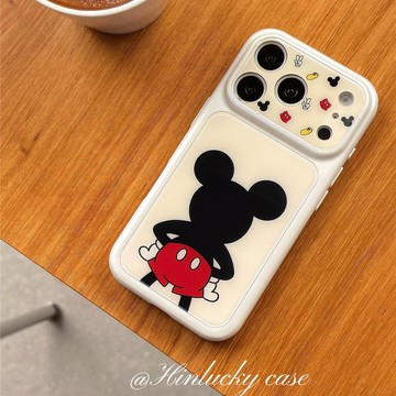 日韓ins可愛卡通米奇背影適用蘋果17手機殼iphone16proma