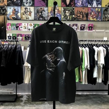 ins超火夏季寬松短袖男女同款吸食靈魂t恤情侶款個性超火潮牌半袖