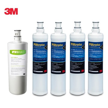 【3M】3US-F008-5替換濾心 1支 + 3M SQC樹脂濾心3RF-F001-5四支【共五支濾心】