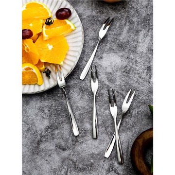 麥可廚304不銹鋼水果叉高鏡光精致創意可愛二齒叉家用奢華小叉子