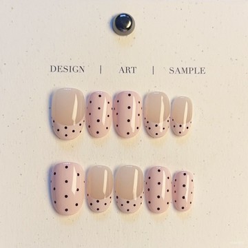 ✨Hannah✨純手工穿戴甲小紅書爆款ins純色法式波點可拆卸防水甲片美甲精緻穿戴甲 DVB4