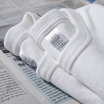 300g碳素磨毛重磅純白色圓領長袖t恤 純棉厚實早春男女柔軟打底衫