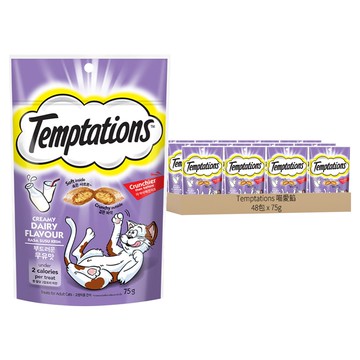 Temptations 喵愛餡 貓點心  香濃牛奶口味  75g  48包