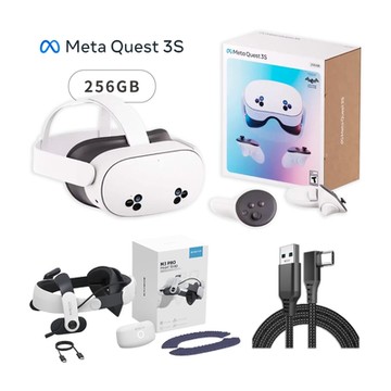 META Quest 3S 256G VR主機+M3 Pro電池頭戴+傳輸線
