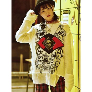 反擊FB朋克 muslin shirt男女PUNK紗布長袖寬松復古拘束衣VINTAGE