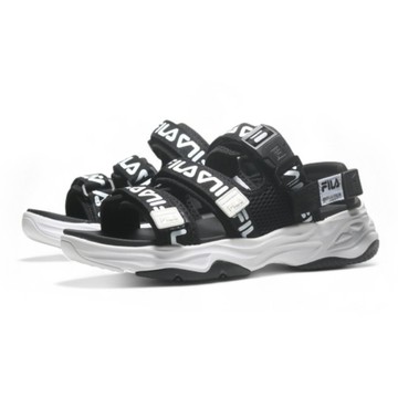 FILA 涼拖鞋 黑白 LOGO 厚底 運動涼鞋 中性 4S324Z001