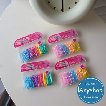 Anyshop 正韓飾品 兒童彩色高彈力橡皮筋 韓國製造 兒童編髮 髮飾 小髮圈 橡皮筋 糖果色皮筋X5508