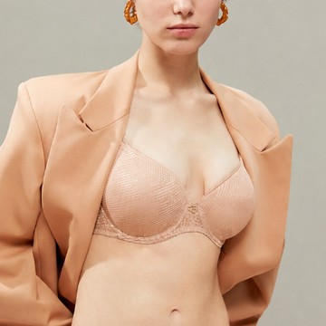 【Chantelle】Intrigue_3D記憶纖維T-shirt Bra_B-D(13WN1_0RG玫瑰石英粉)