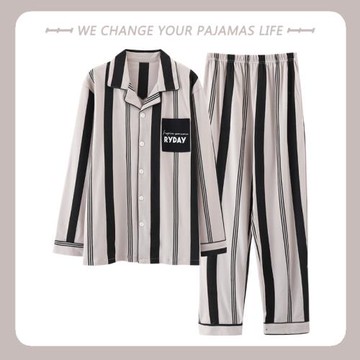 北極絨男士睡衣春秋冬季純棉長袖寬松大碼可外穿青少年家居服套裝