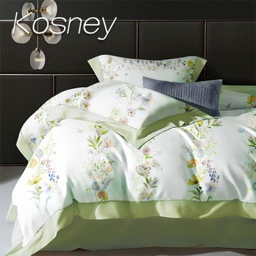 KOSNEY   青春檸檬綠  雙人60支天絲四件式兩用被床包組