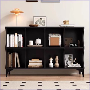 免運 餐邊櫃 美式餐邊櫃 實木餐邊櫃 簡約現代黑色格子柜網紅柜子高顏值儲物餐邊柜書柜落地創意格子柜 可開發票 全館五折 工廠現貨直銷 新品特價 b9083