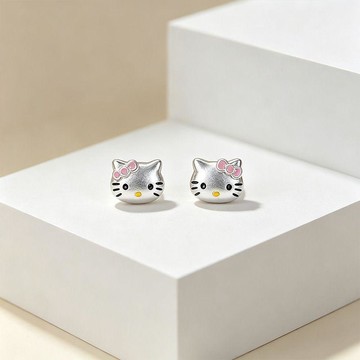 ✨元氣新品✨防過敏kitty貓純銀耳釘s925抗過敏養耳洞睡覺免摘輕奢新款超仙HRCW