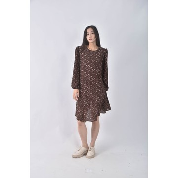 (M) miss owl by jou點點棕色洋裝二手衣