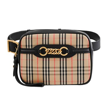 BURBERRY 8007350 Check Link 戰馬格紋手提三用胸口/腰包.黑邊