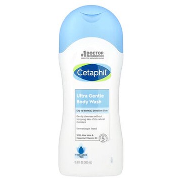 Cetaphil, 超柔和舒緩沐浴露，無香料，16.9 液量盎司（500 毫升）
