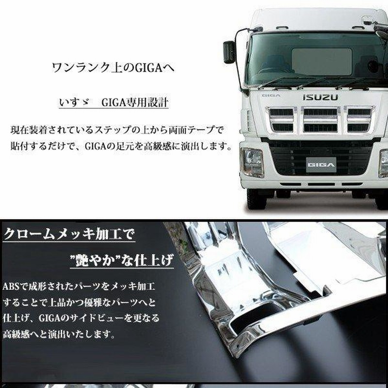 クーポン対象外】 いすゞ NEW ギガ メッキ サイド ステップ パネル 左右 セット