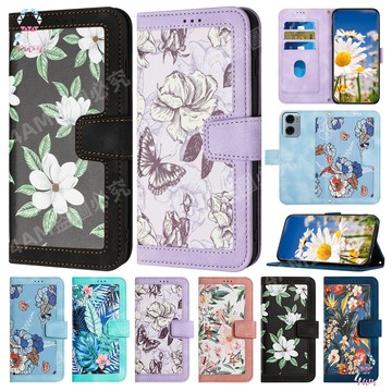日韓彩繪花朵 翻蓋皮套 手腕掛繩 三星S26Ultra S25edge S25 S24 S23 S22 S21+ 手機殼