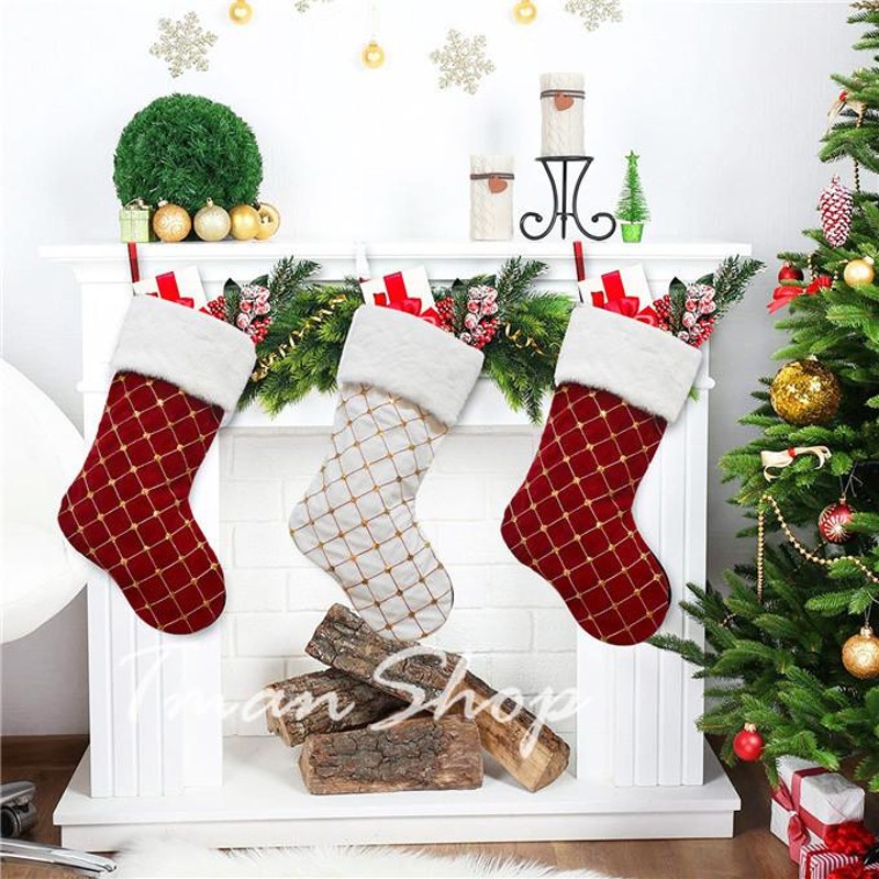クリスマスソックス ニット ケーブル編み 雑貨 部屋飾り 雰囲気