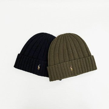 美國百分百【全新真品】Ralph Lauren 帽子 針織 毛線帽 RL 彩馬 小馬 毛帽 深藍/墨綠 CS41