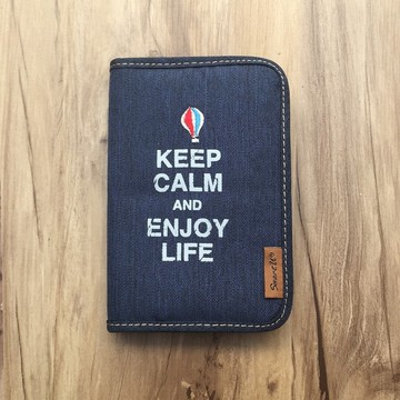 丹寧布色護照夾