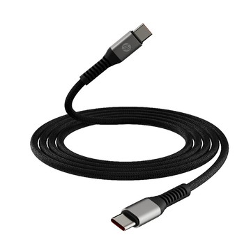 HP DHC TC112G Type-C充電線 防斷編織快充線-灰黑色(1m)