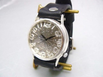 JSS3 HandCraftWatch JUMBO Silver36mm Floating Index (JUM130SV SV / BK)