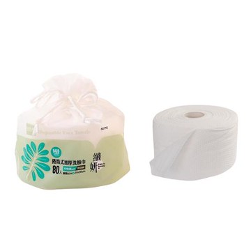 纖妍捲筒式珍珠紋加厚洗臉巾(中性肌適用)80入/捲