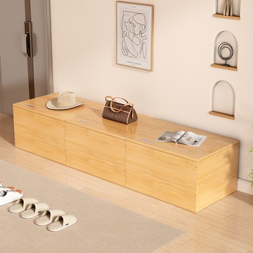 免運 附發票 超低價 工廠直銷 實木拼接床箱收納箱多功能榻榻米箱子加寬拼接床定制陽臺儲物木箱 快速發貨