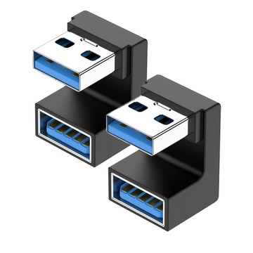 UniSync USB3.0公轉USB3.0母10Gbp高速轉接器OTG讀卡機 U型彎 2入