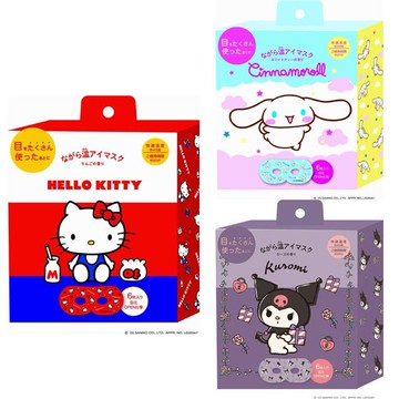 小禮堂 Sanrio 三麗鷗 熱敷眼罩 6入組 (大圖款) Kitty 大耳狗 酷洛米