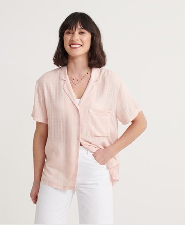 Superdry Women's Women's Fleur Resort Shirt Pink / Pink Check - Size: 10 Size: 6