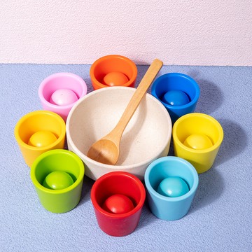 蒙氏兒童早教玩具 趣味顏色分類杯 寶寶色彩認知玩具 提高動手能力益智玩具