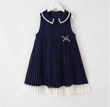 女童雪紡連衣裙無袖背心裙夏裝韓版中大童洋氣時髦百褶裙【步行者戶外生活館】