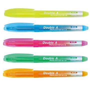 Double A 螢光筆-五色組合(平頭4mm )