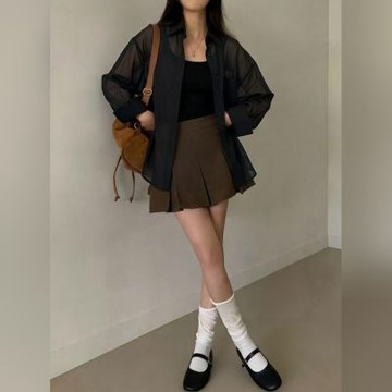 正韓女上衣 天絲長袖襯衫STP1137-創翊韓都