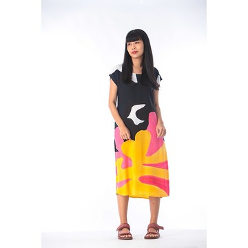 Long Dress Cotton Rayon Hand Paint