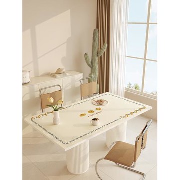 奶油風桌布防油防水免洗防燙皮革餐桌墊PVC桌面墊長方形茶幾臺布