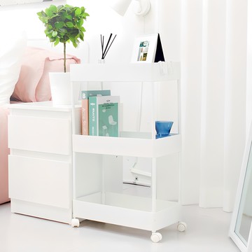 KAZT 三層移動式夾縫收納層架推車  白色  40cm寬 x 21.5cm長 x 64cm高