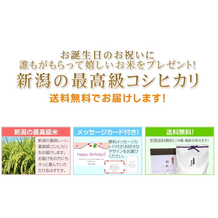 誕生日プレゼント お米 5kg 新潟産コシヒカリ 無洗米 カード付き 棚田米 新潟米 産地直送 人気 おしゃれ お祝い 誕生日 送料無料