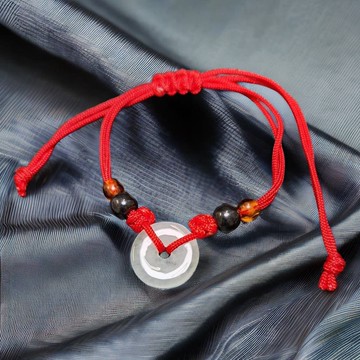 冰種翡翠平安扣編織手鍊 | 天然緬甸玉A貨翡翠 | 送禮