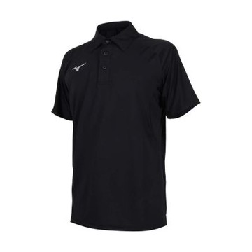 MIZUNO 男短袖POLO衫-台灣製 上衣 休閒 慢跑 32TAD01309 黑銀