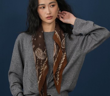 【佩斯利】法式復古/桑蠶絲/腰果花菱形巾