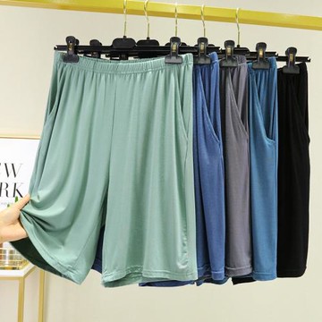 男士睡褲短褲夏季莫代爾寬松大褲衩睡衣裸睡薄款五分褲休閑家居褲