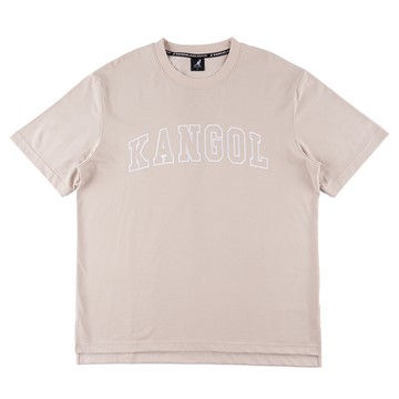 KANGOL 男女 中性寬版圓領T 淺卡其-6325103131